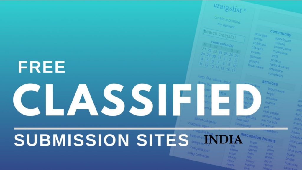 Top 200+ Free India Classified Submission Sites list 2024