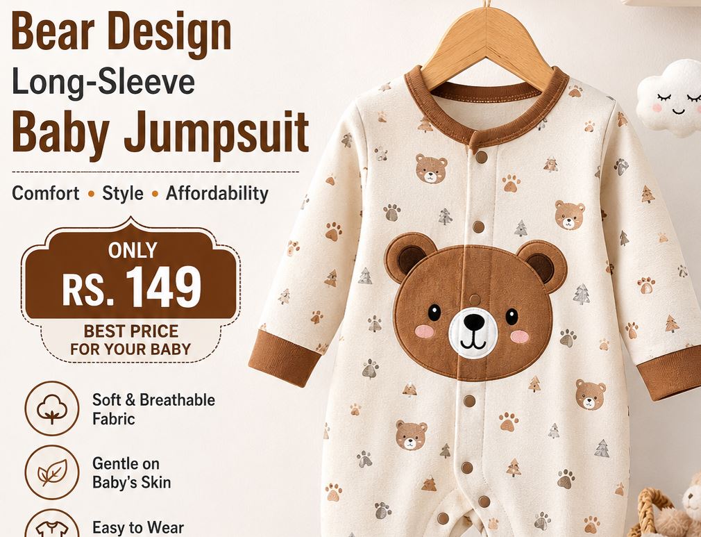 Rs 149 Beaar Design Long-Sleeve Baby Jumpsuit